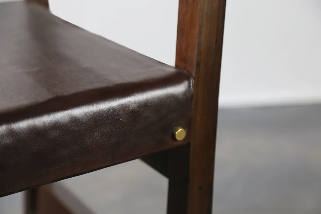 Piero Chair - Leather Slatted-back Chair — 6
