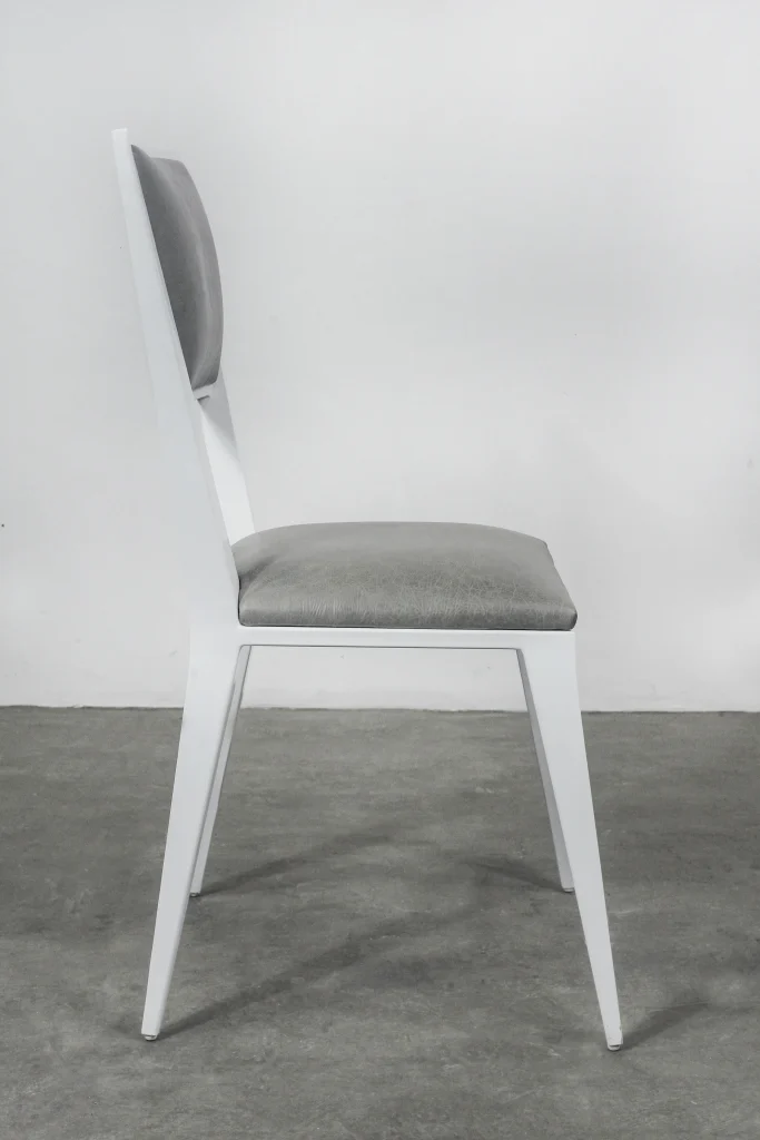 Rodelio Bianco Chair - Lacquered Metal And Leather Chair — 2