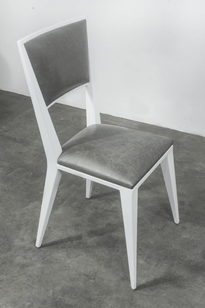 Rodelio Bianco Chair - Lacquered Metal And Leather Chair — 4