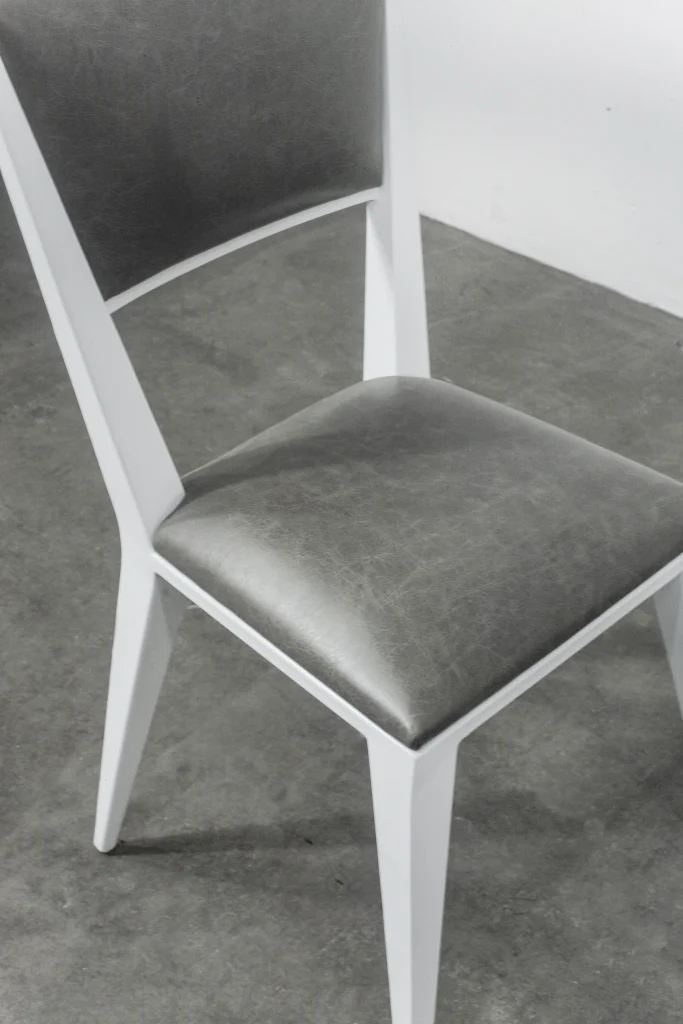 Rodelio Bianco Chair - Lacquered Metal And Leather Chair — 5