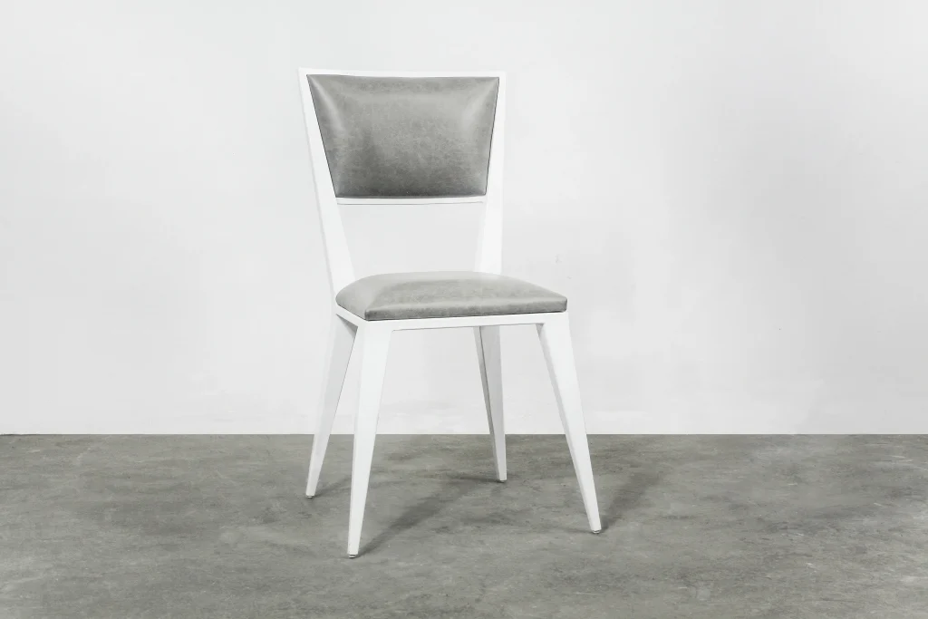 Rodelio Bianco Chair - Lacquered Metal And Leather Chair — 6