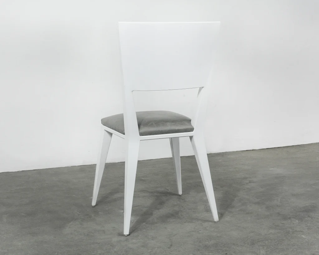 Rodelio Bianco Chair - Lacquered Metal And Leather Chair — 7