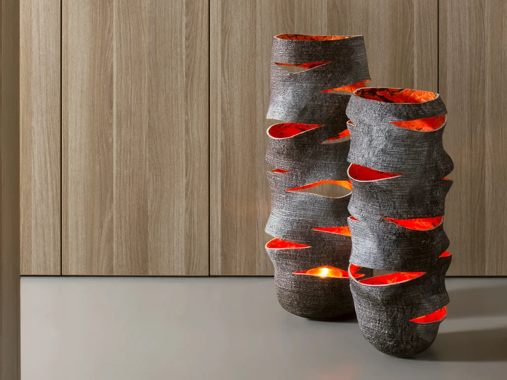 Solid Black Stone High Candle Lantern - Ember Series In Cast Stone By Donatas Zukauskas — 4