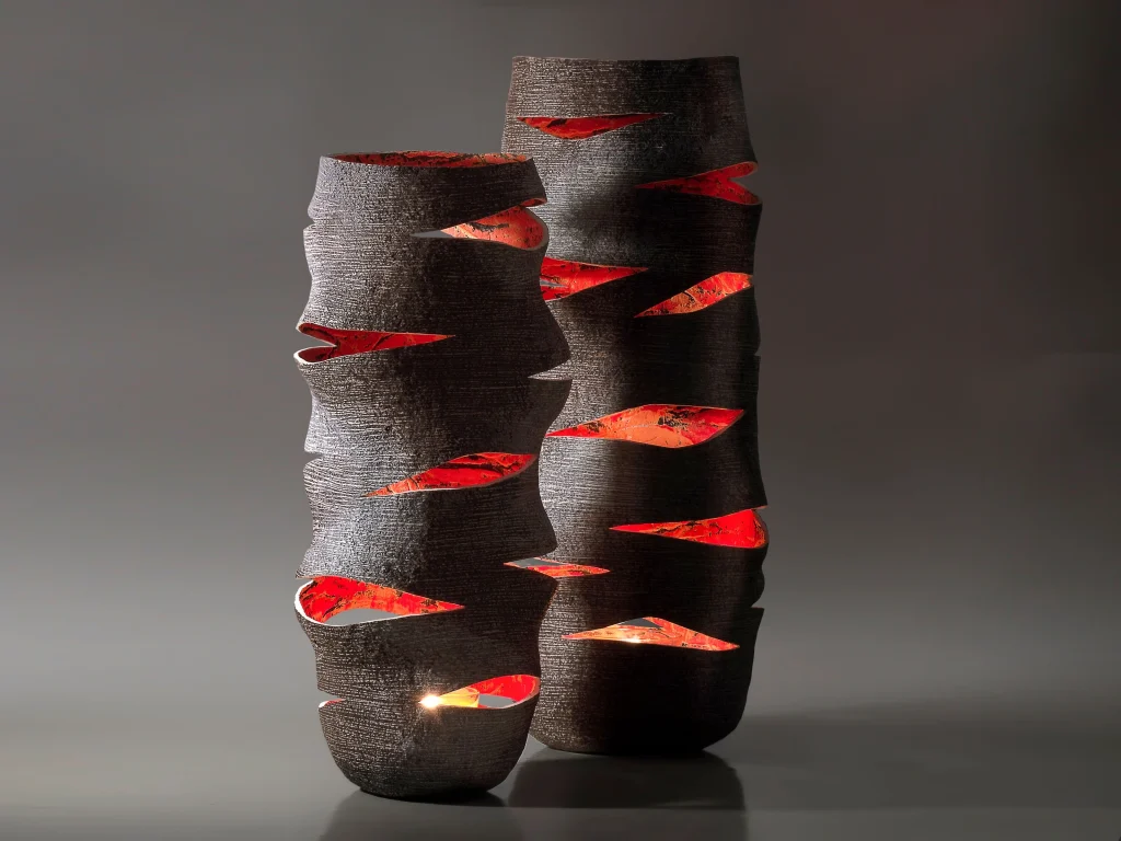 Solid Black Stone High Candle Lantern - Ember Series In Cast Stone By Donatas Zukauskas — 3