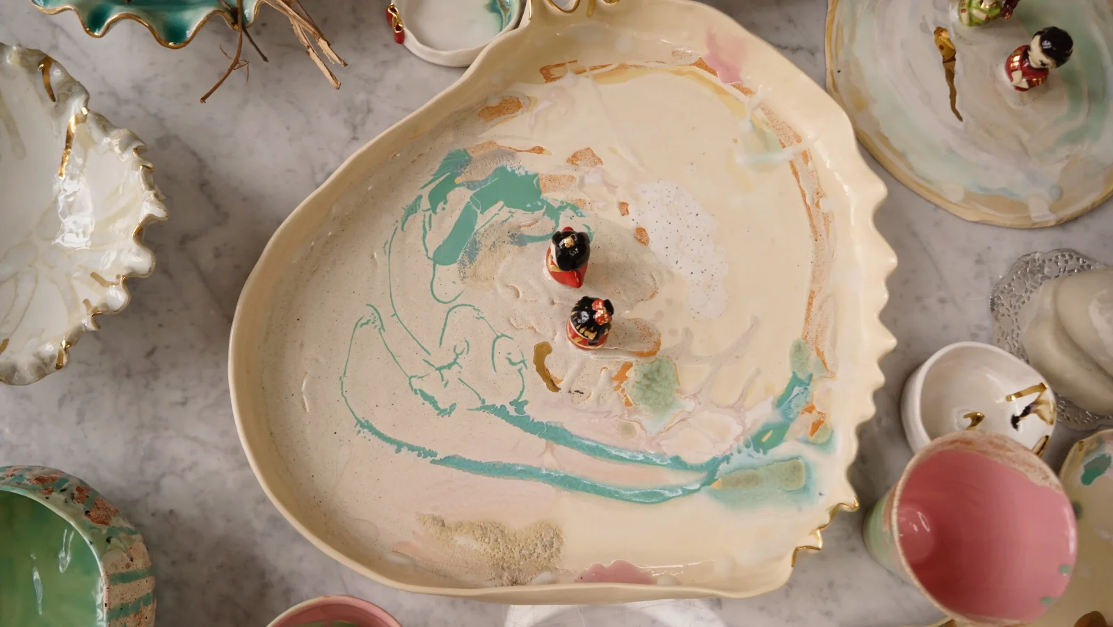 Little World Series - Moss Garden Stoneware Serving Platter — 5