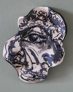 Marbled Dream #2 – Handcrafted Ceramic Illustrated Plate