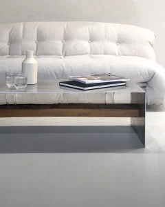 Matted aluminum coffee table by case studios