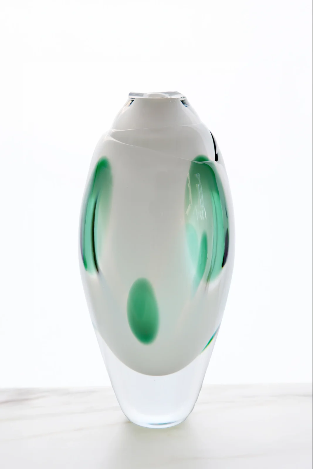 Verde Alabaster glass piece by Studio Lisa Sacco