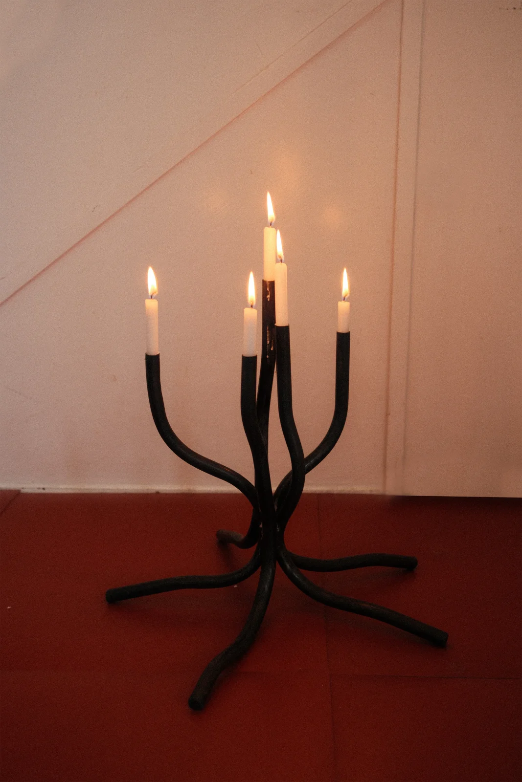 Small Steel Candelabra Steel — 2