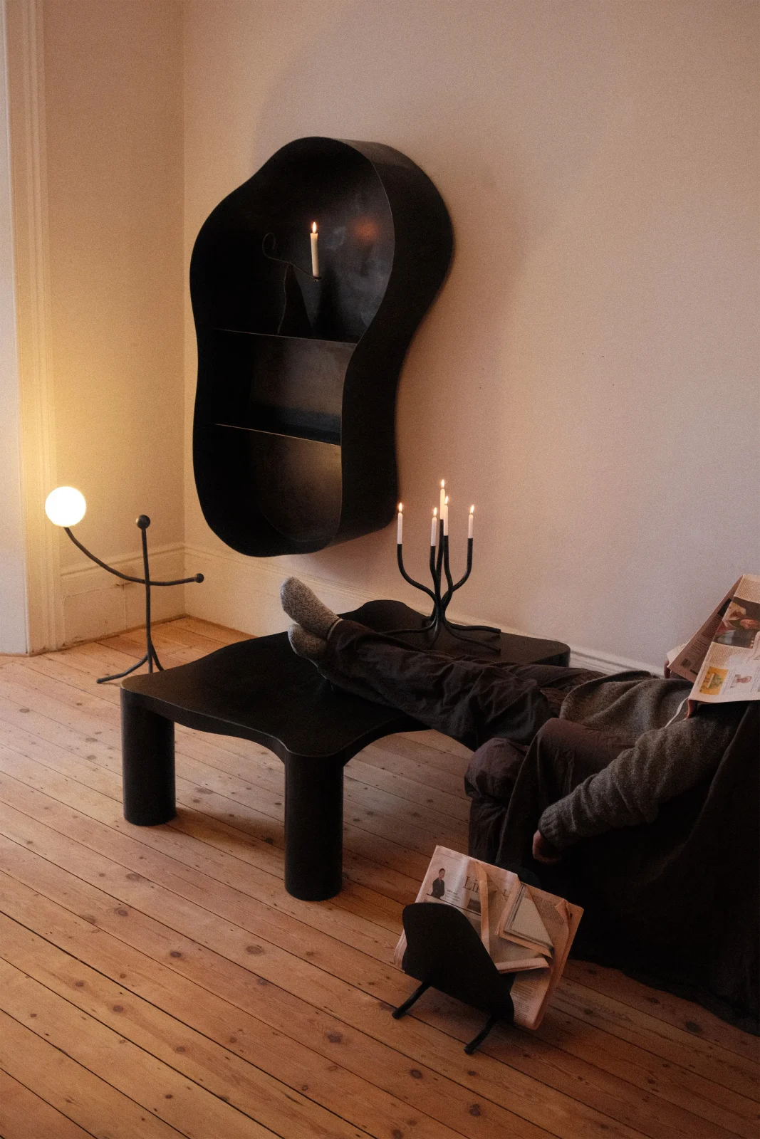 Small Steel Candelabra Steel — 3