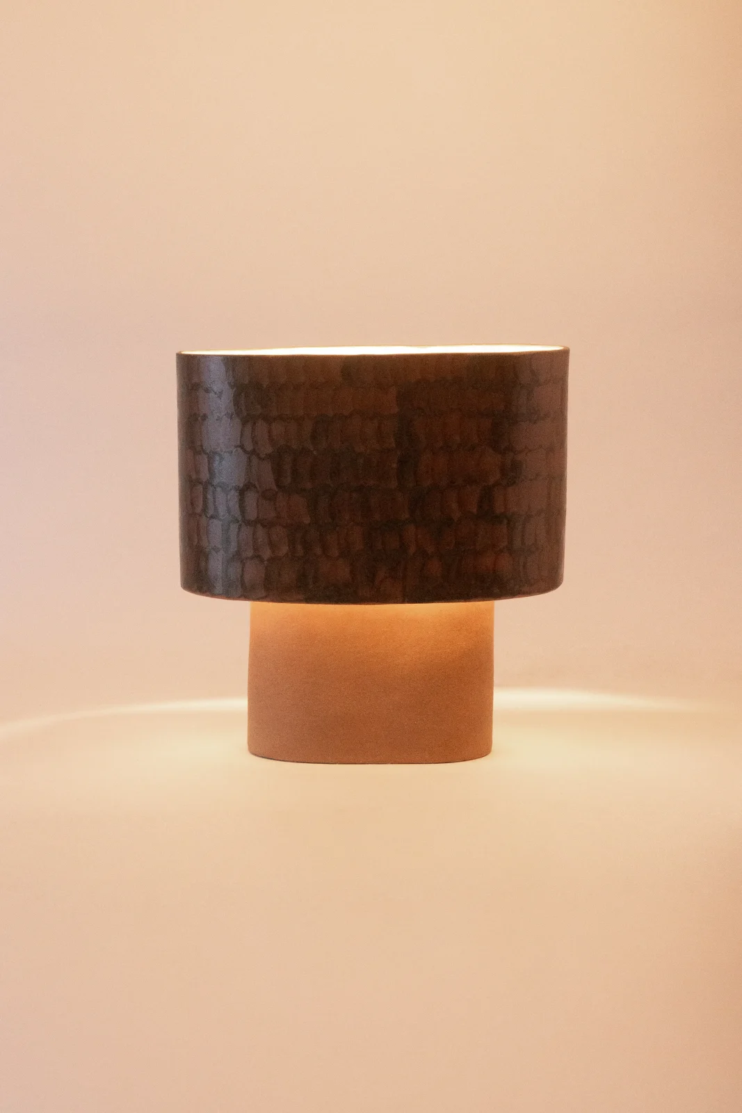 Lampe Brown Small Table Lamp in Glazed Stoneware — 5