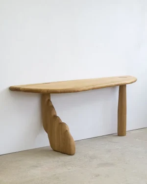 Sculptural Desk Table – White Oak