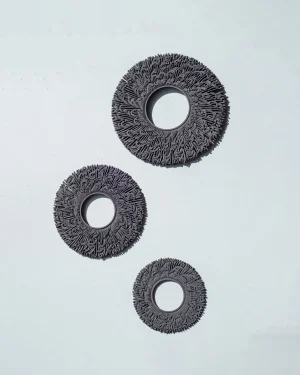 3 Round Black Well Sculpture