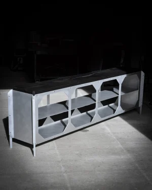 Jnk540 Console - Matte Aluminium / Ebonized Oak Wood