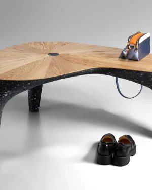 Ma Bench — Sculptural Oak & Composite Seating Object