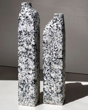 Block Sculptural Vase — White Brutalist Interior Object