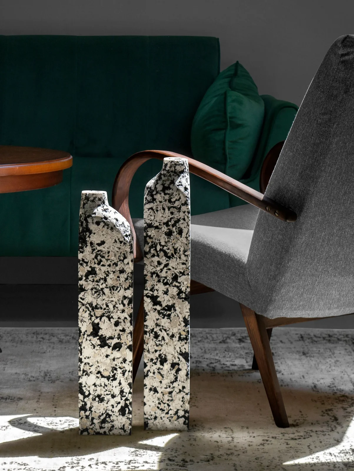 Solid White Stone Set Vase - Block Series In Cast Stone By Donatas Zukauskas — 5