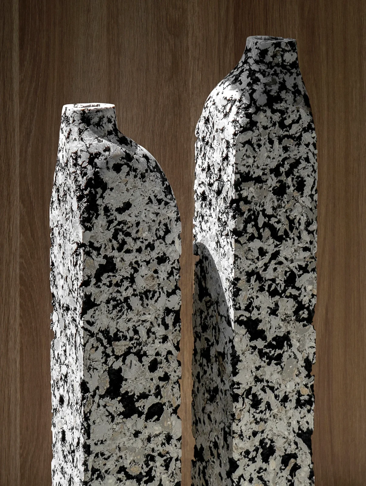 Solid White Stone Set Vase - Block Series In Cast Stone By Donatas Zukauskas — 7
