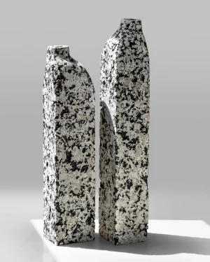 Block Sculptural Vase — White Brutalist Interior Object