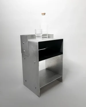 Matted Aluminium - Blackwood Sidetable