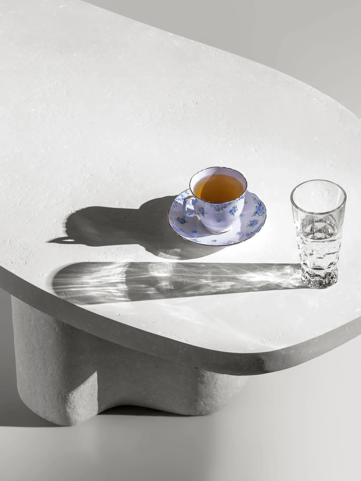 Solid White Stone Coffee Table - Plinth Series In Cast Stone By Donatas Zukauskas — 6