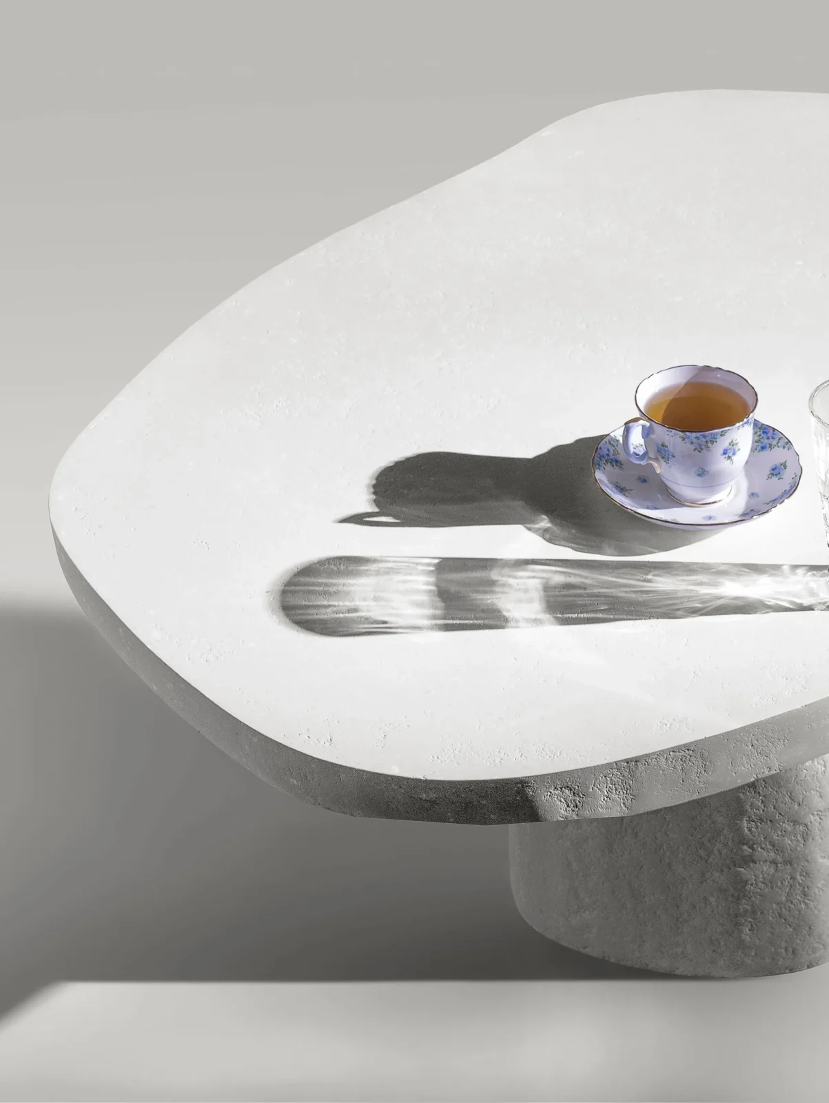 Solid White Stone Coffee Table - Plinth Series In Cast Stone By Donatas Zukauskas — 8