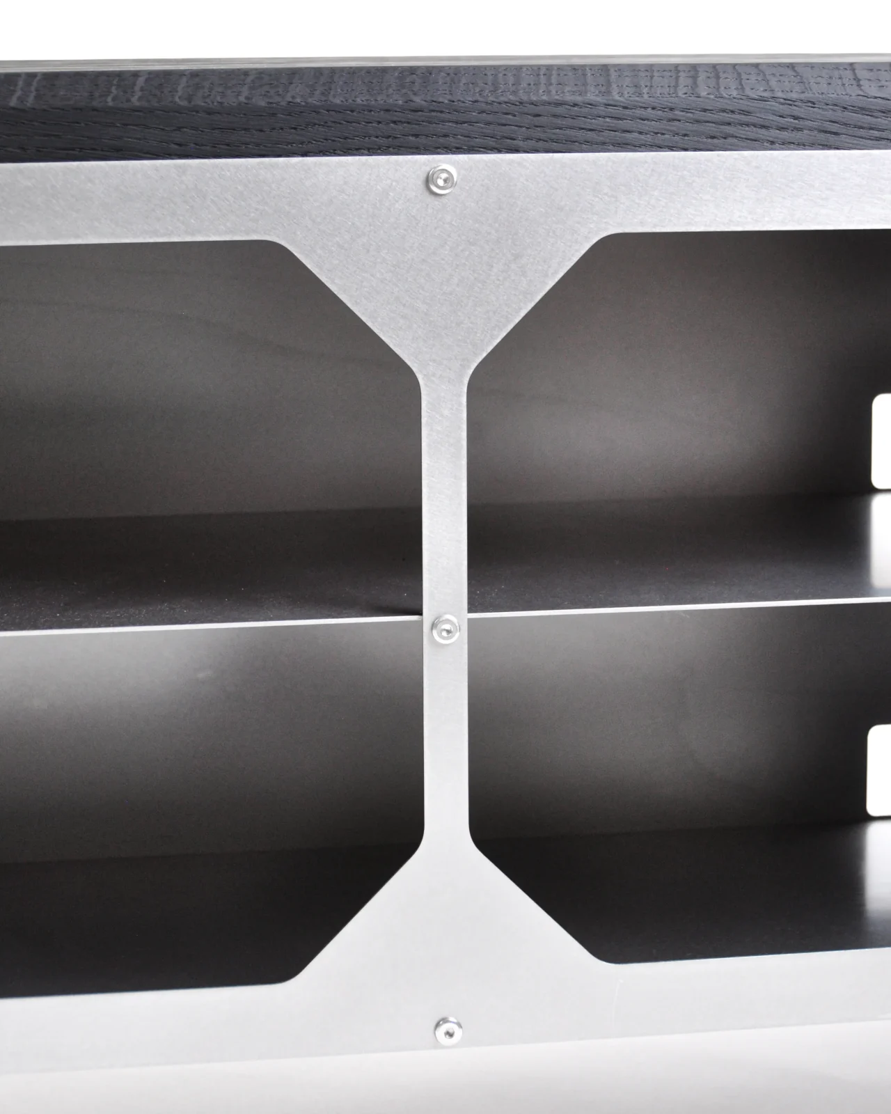 Jnk330 Console - Matte Stainless Steel / Ebonized Oak Wood — 7