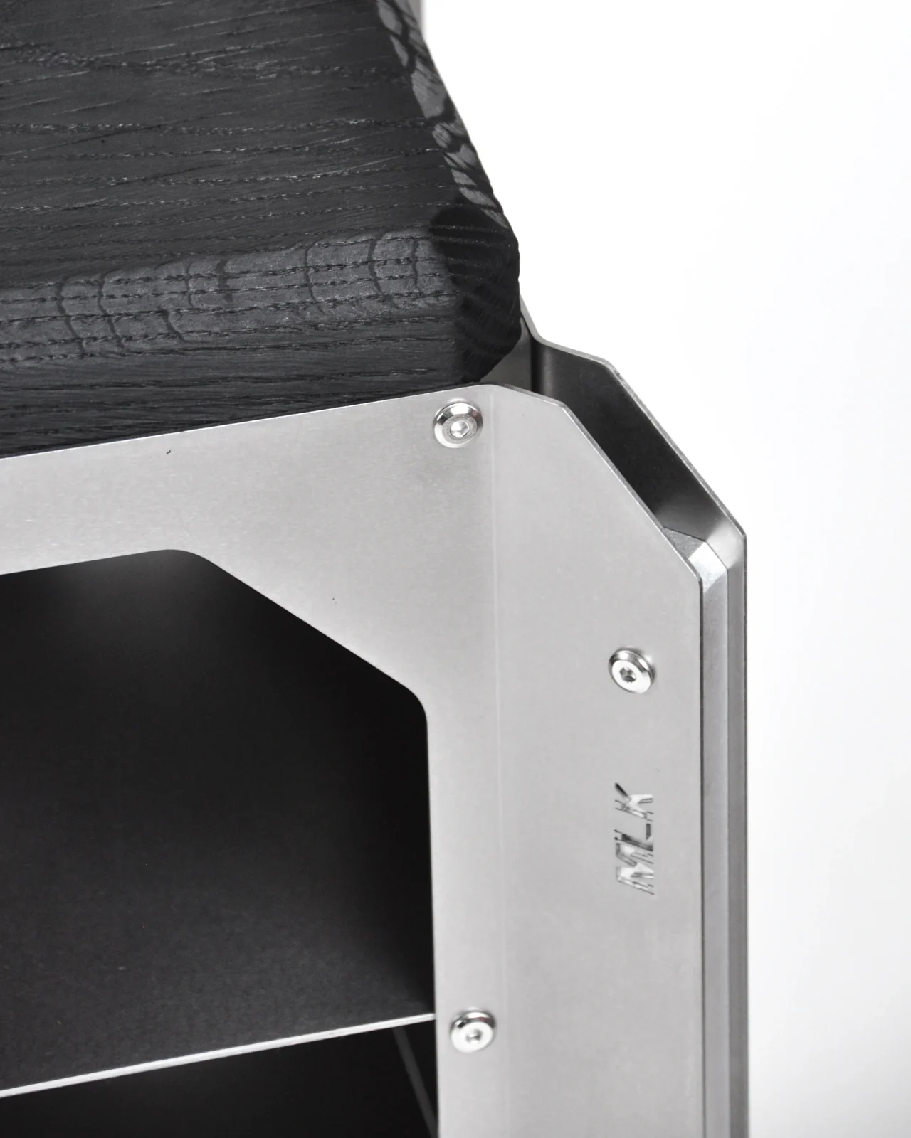 Jnk330 Console - Matte Stainless Steel / Ebonized Oak Wood — 9