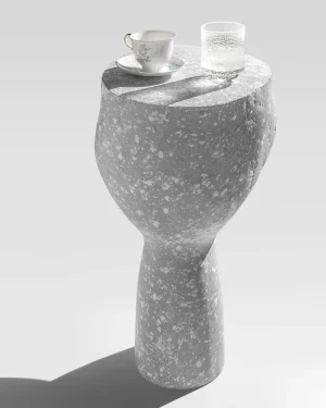 Plinth Side — Textured Concrete Side Table