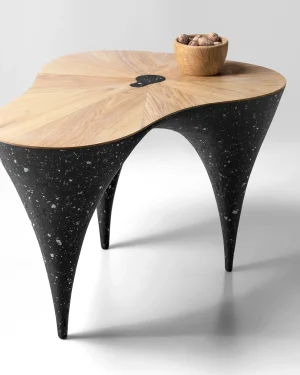 Still Poise – Sculptural Coffee Table With Oak Top