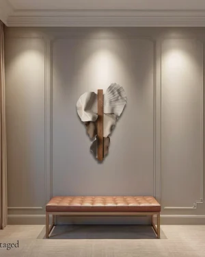 Abundance - Ceramic & Oak Wood Wall Sculpture
