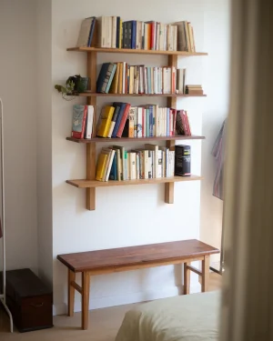 Oak And Walnut Bookshelf