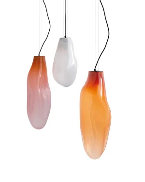 Lyra Pentant Lamp - Set (m White Opaque, L Flamingo Opaque, Xl Coral)