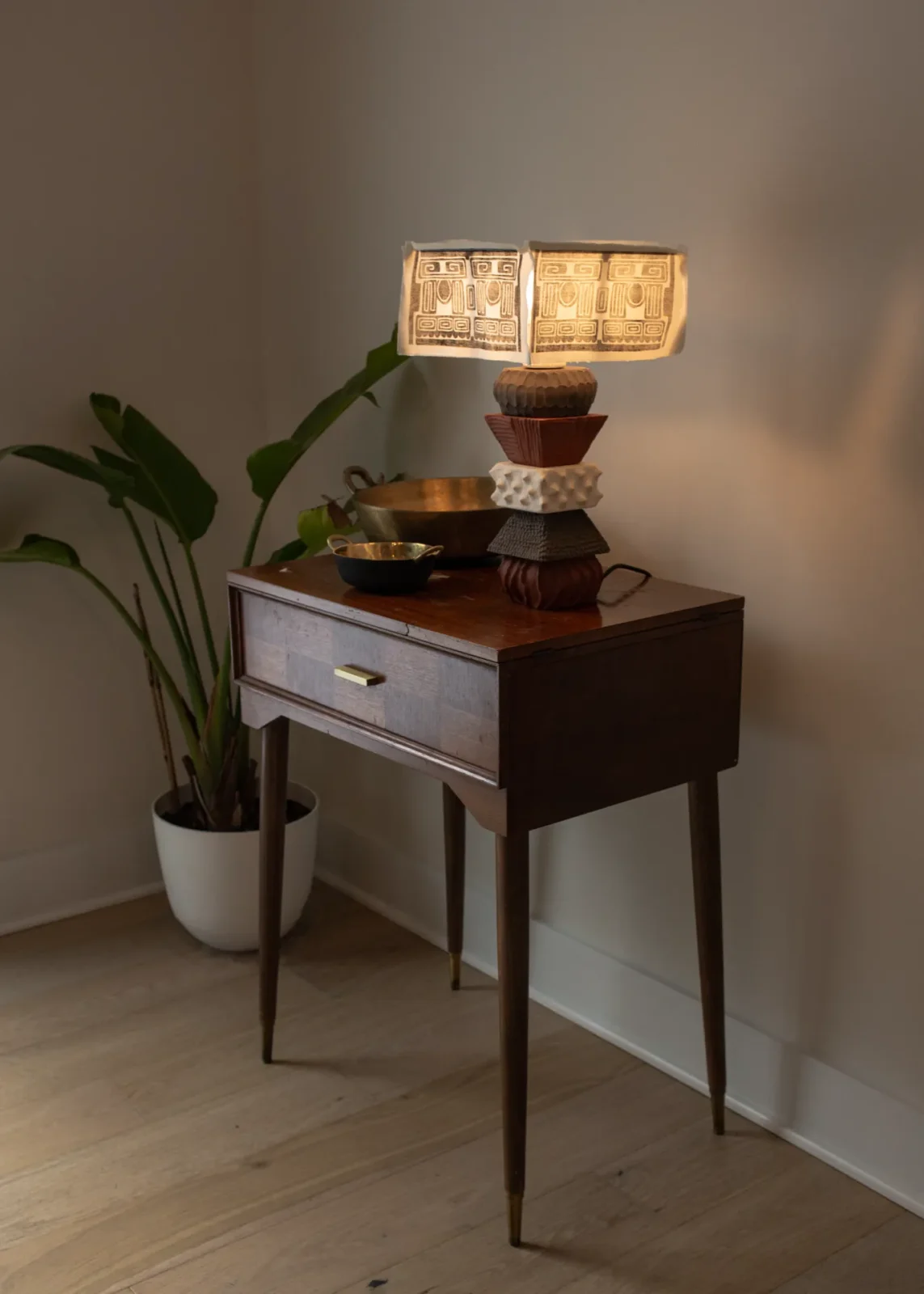 Apapuchi Table Lamp In Earthenware And Cotton — 2