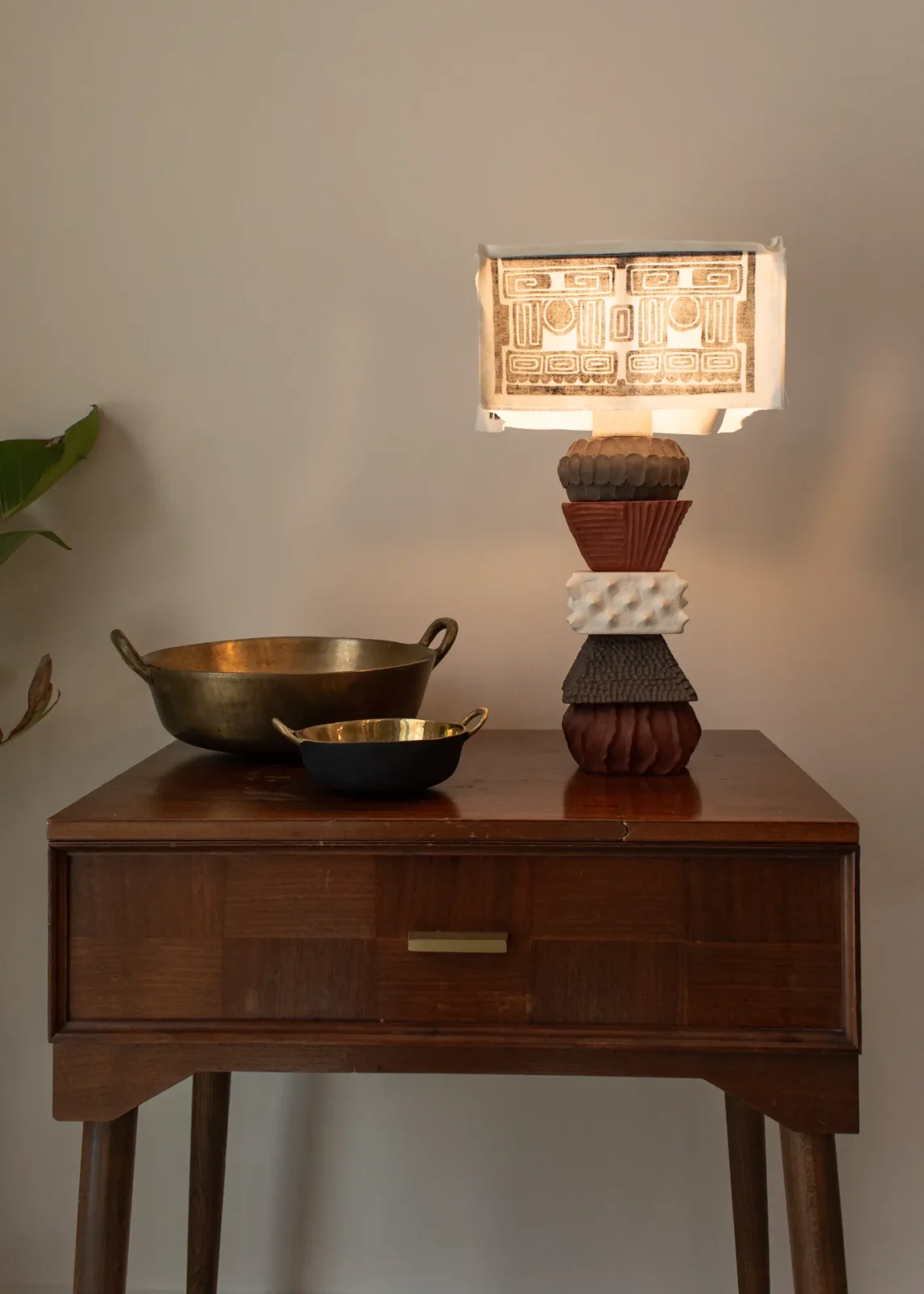 Apapuchi Table Lamp In Earthenware And Cotton — 3