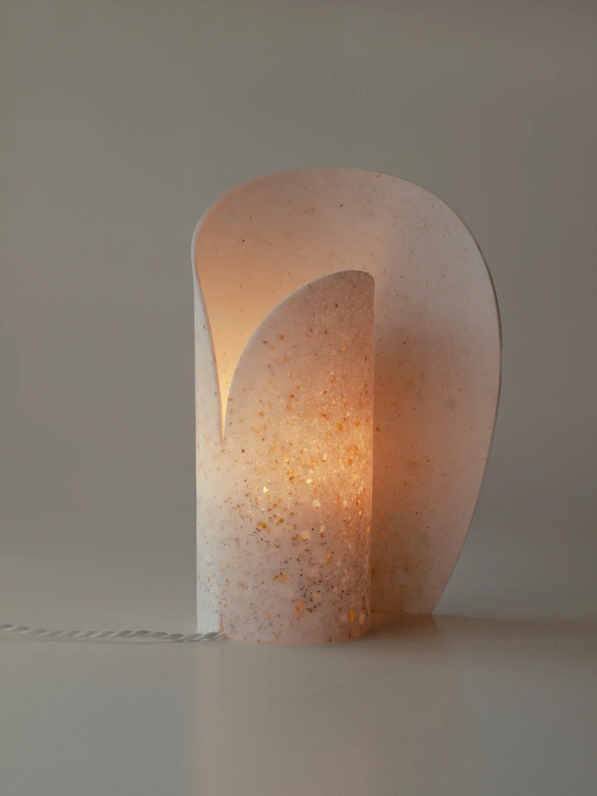 Kalia table lamp in glass and resin by Justyna Poplawska