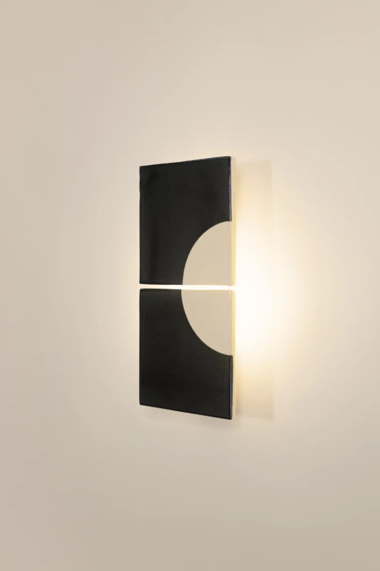 Tiles Moon European Wall Sconce in Ceramic and Metal — 14