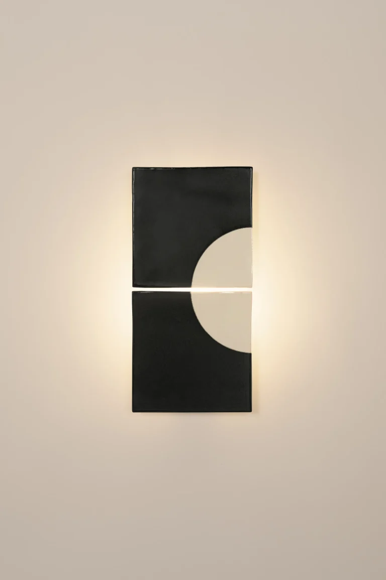 Tiles Moon European Wall Sconce in Ceramic and Metal — 22