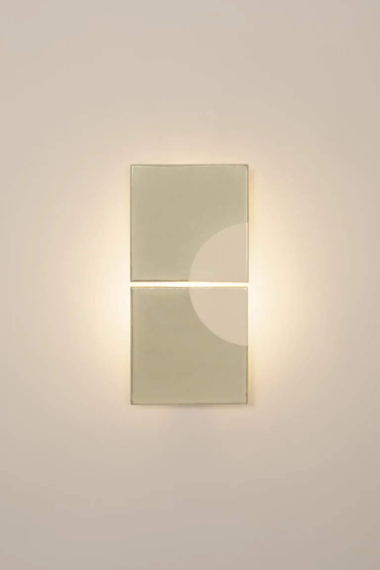 Tiles Moon American Wall Sconce in Ceramic and Metal — 14
