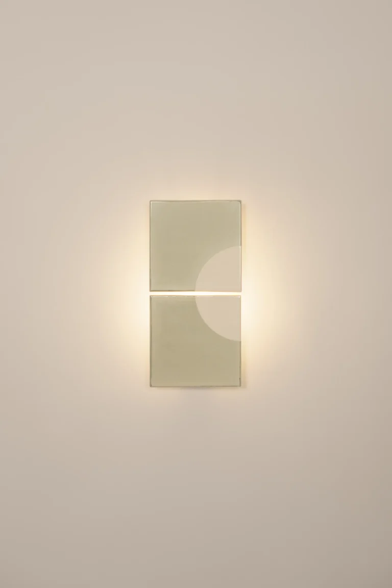 Tiles Moon European Wall Sconce in Ceramic and Metal — 21