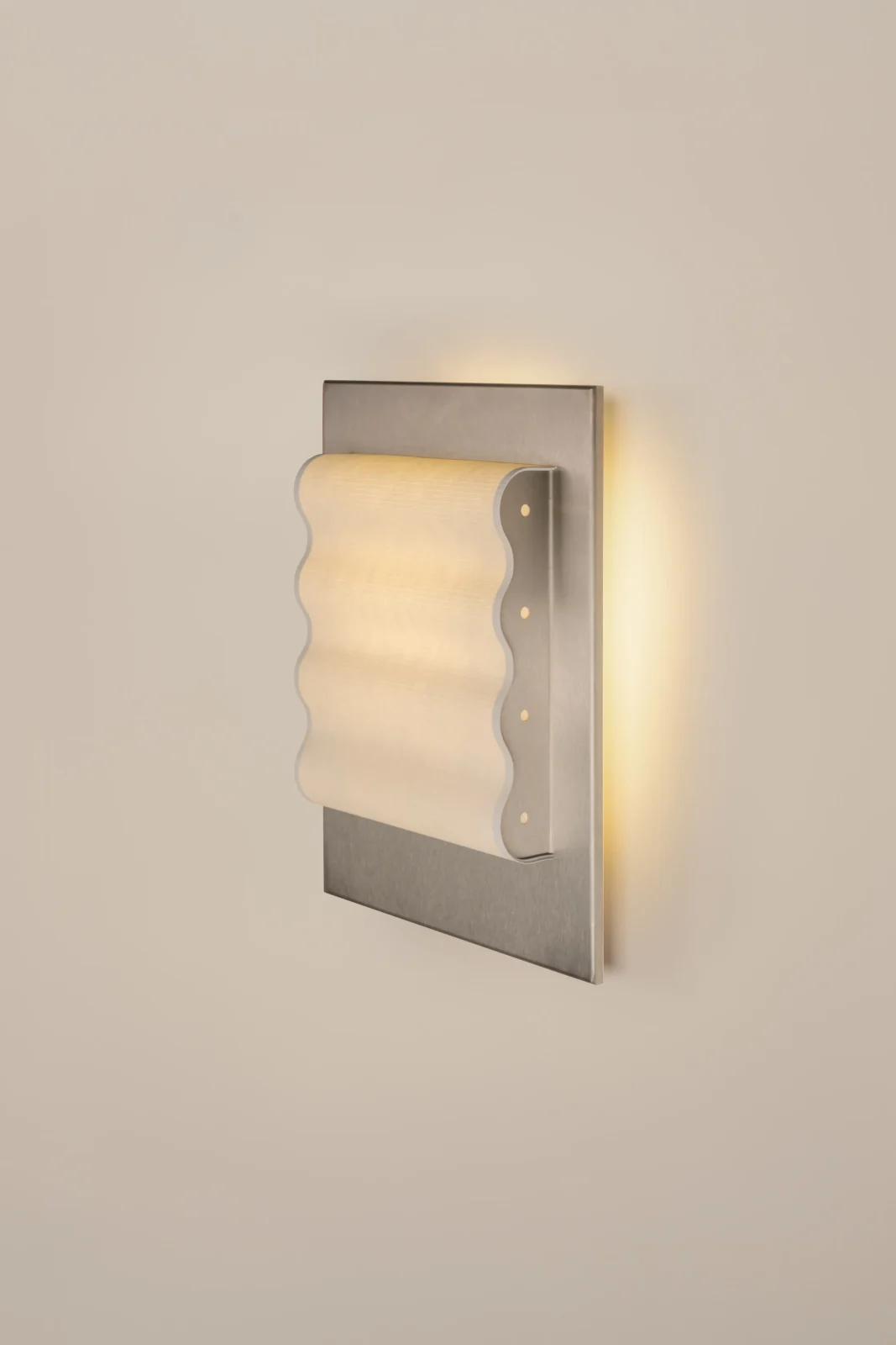 Frame S Wall Sconce in paper and steel, front view.