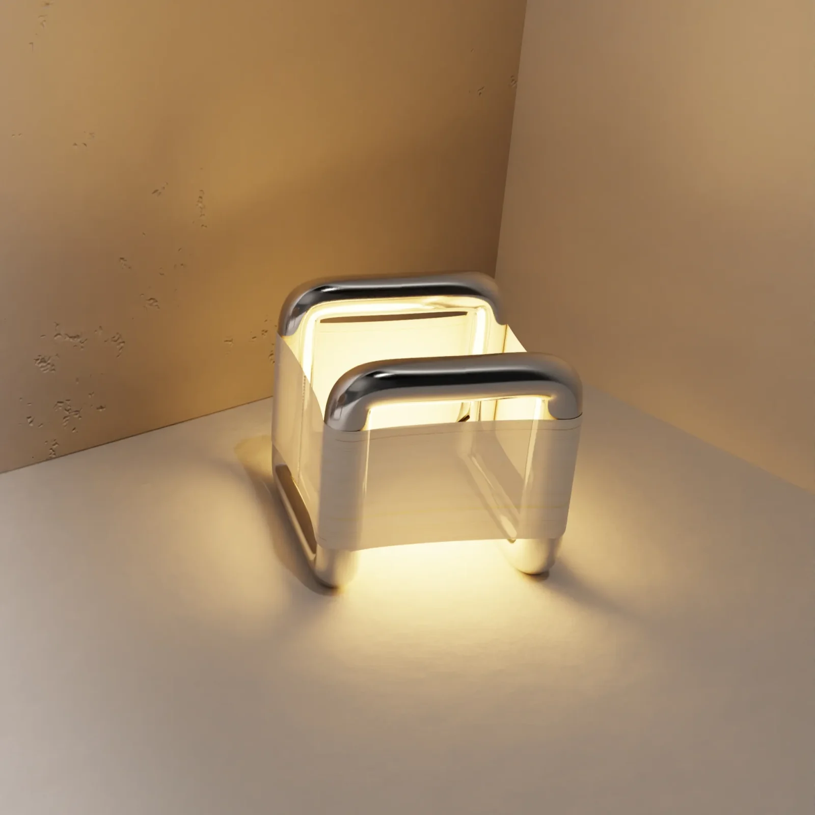 "xoria" Floor Lamp in Chrome and Linen — 6