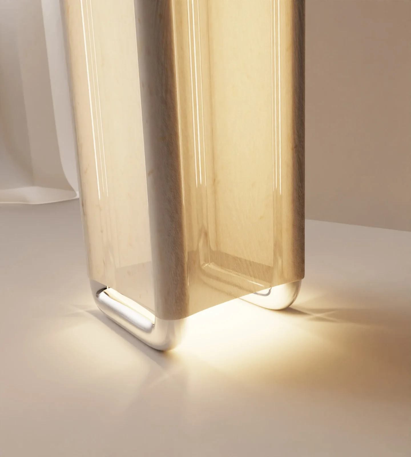 "xoria" Floor Lamp in Chrome and Linen — 5
