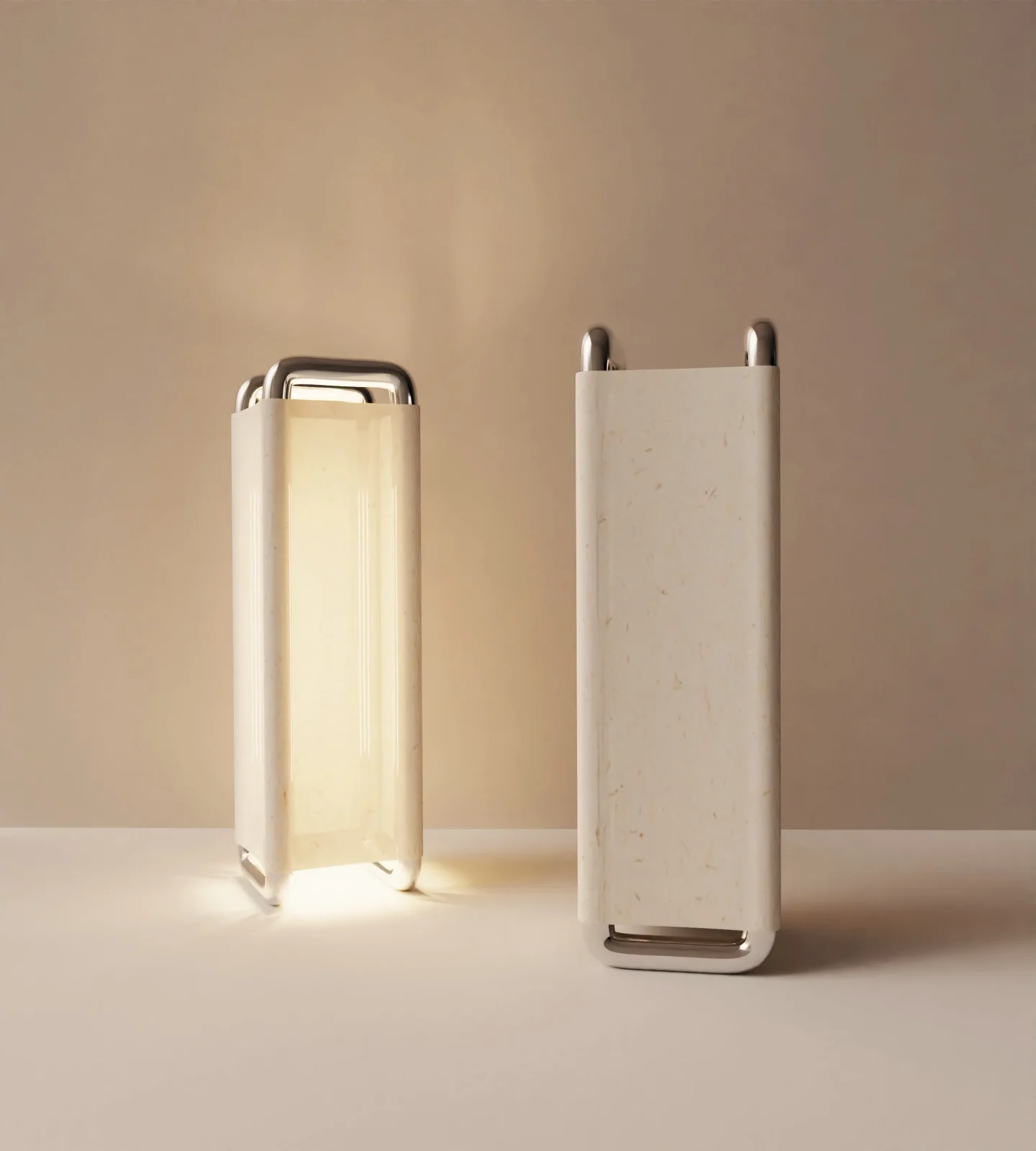 "xoria" Floor Lamp in Chrome and Linen — 4