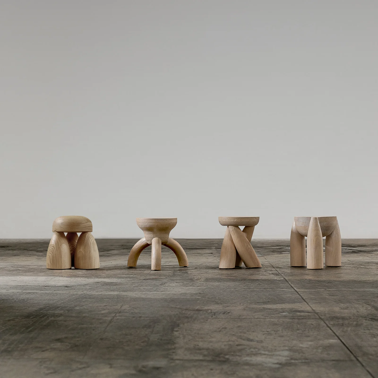 Elements set of four sculptural objects for fire, earth, water and air by Daniel Couttolenc