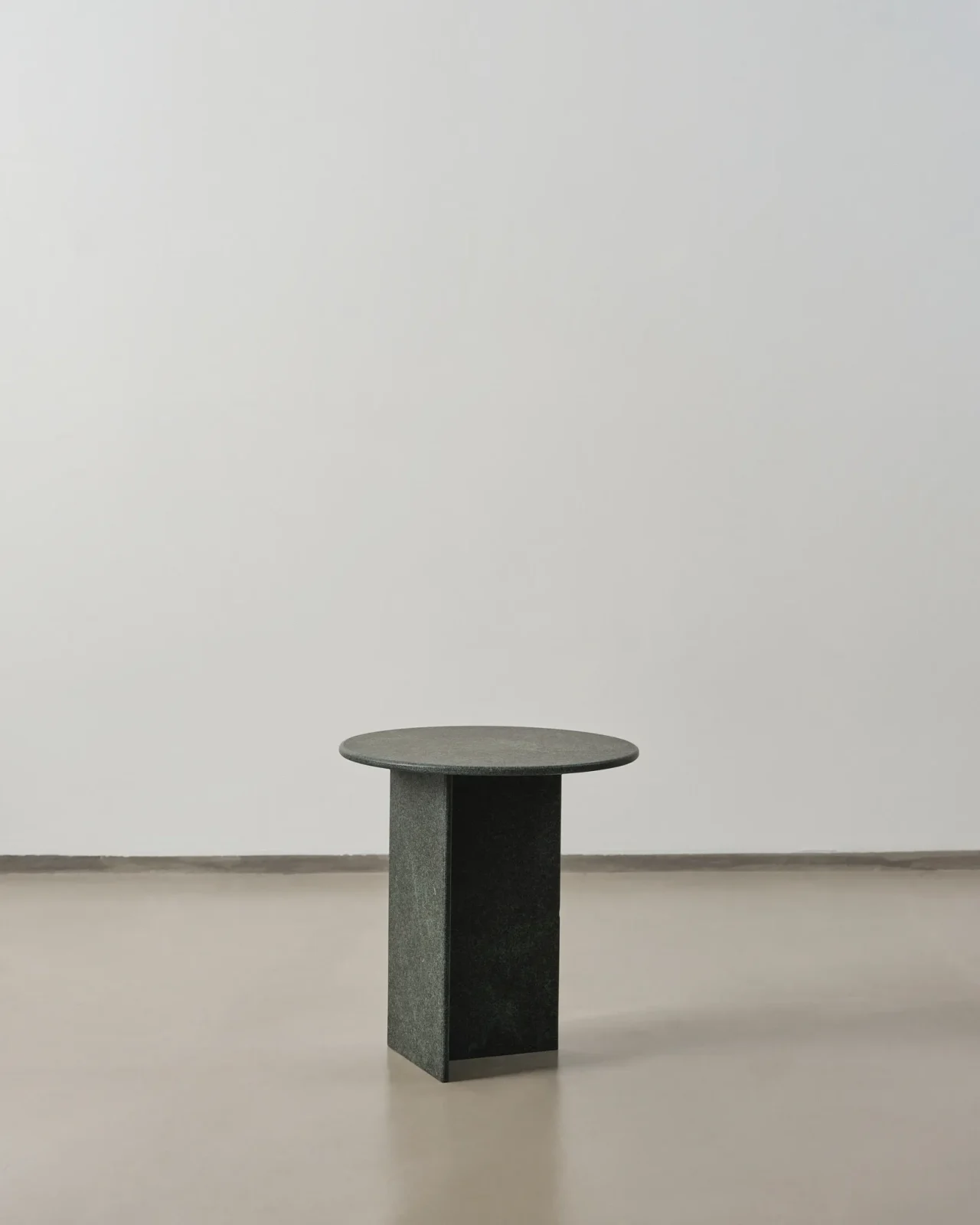 Liso Side Table, Brushed Diabase Volcanic Stone — 2