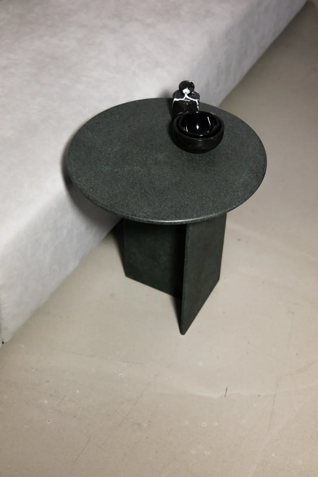 Liso Side Table, Brushed Diabase Volcanic Stone — 5