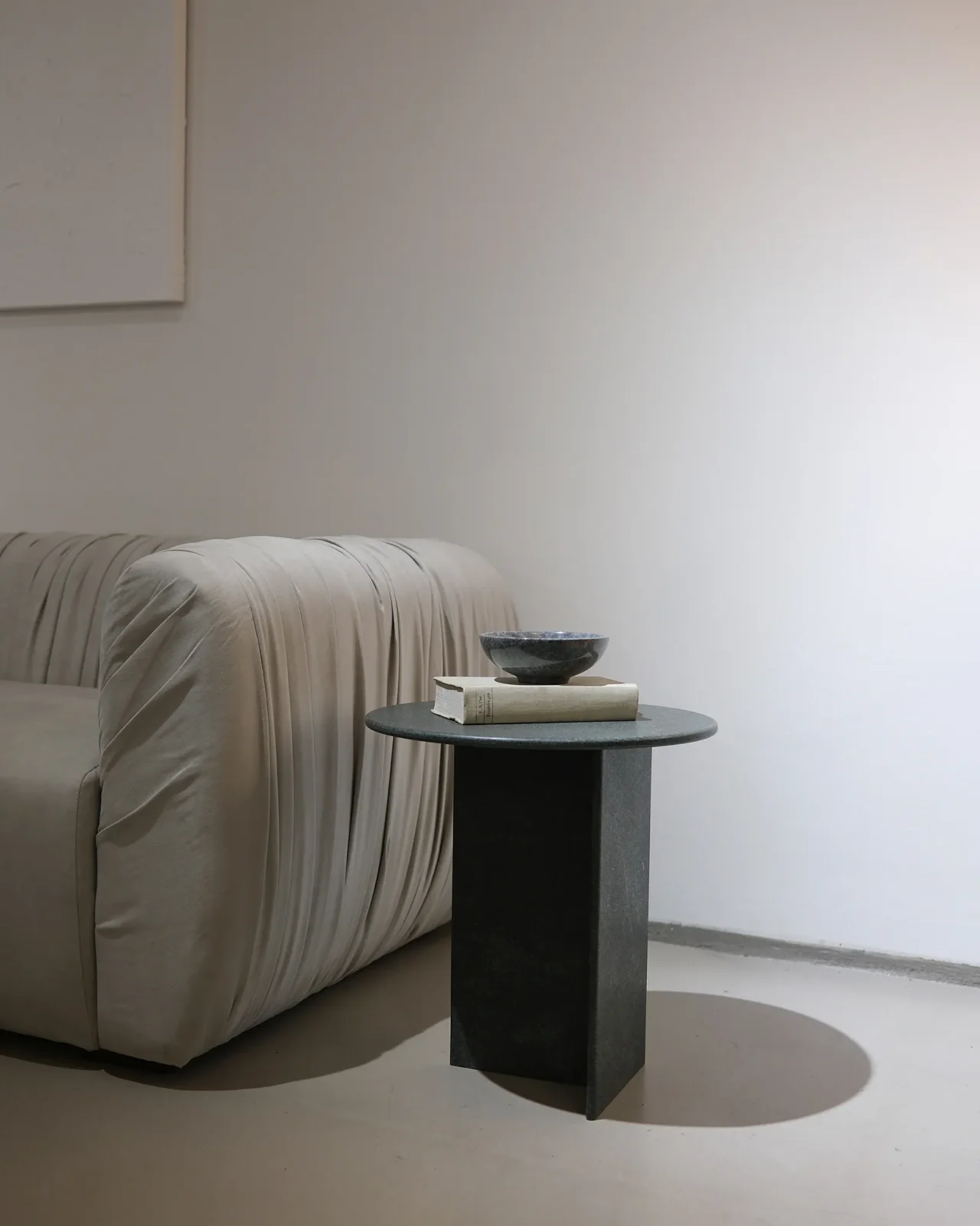 Liso Side Table, Brushed Diabase Volcanic Stone — 4