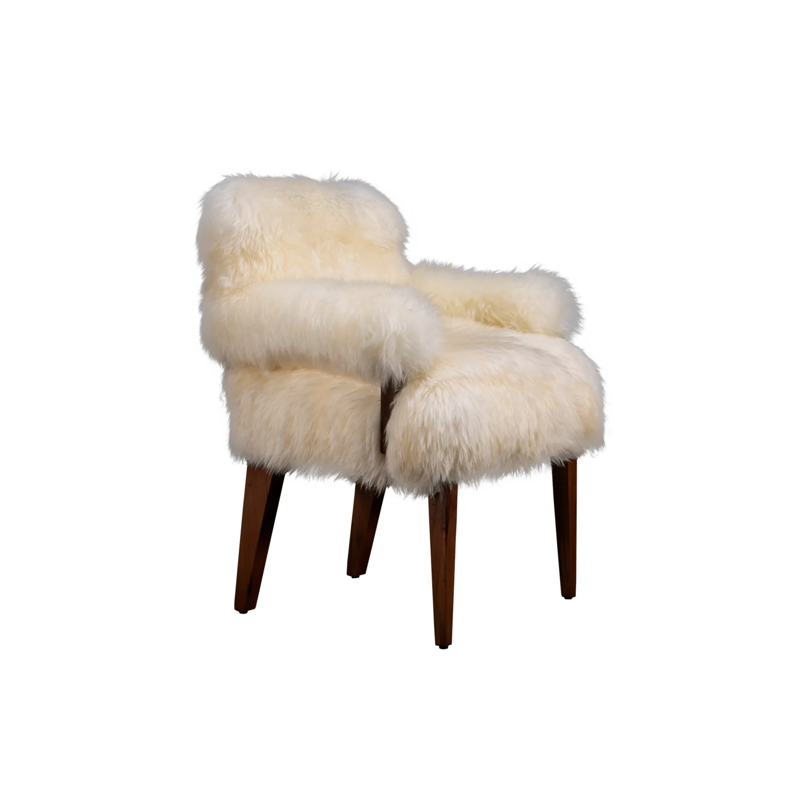 Bruno Ovino – Modern Armchair In Exotic Wood And Sheepskin