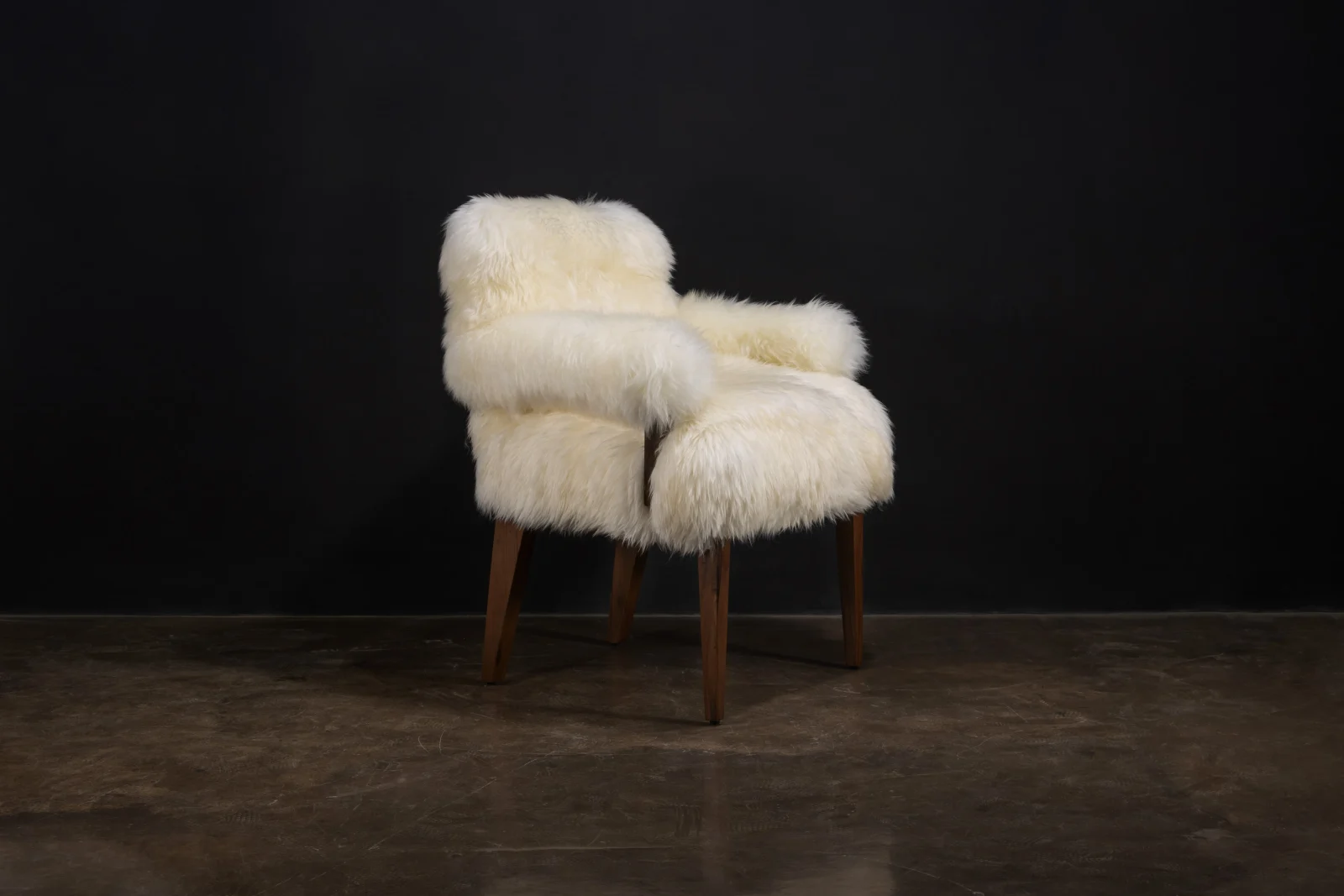 Bruno Ovino - Modern Armchair In Exotic Wood And Sheepskin — 2